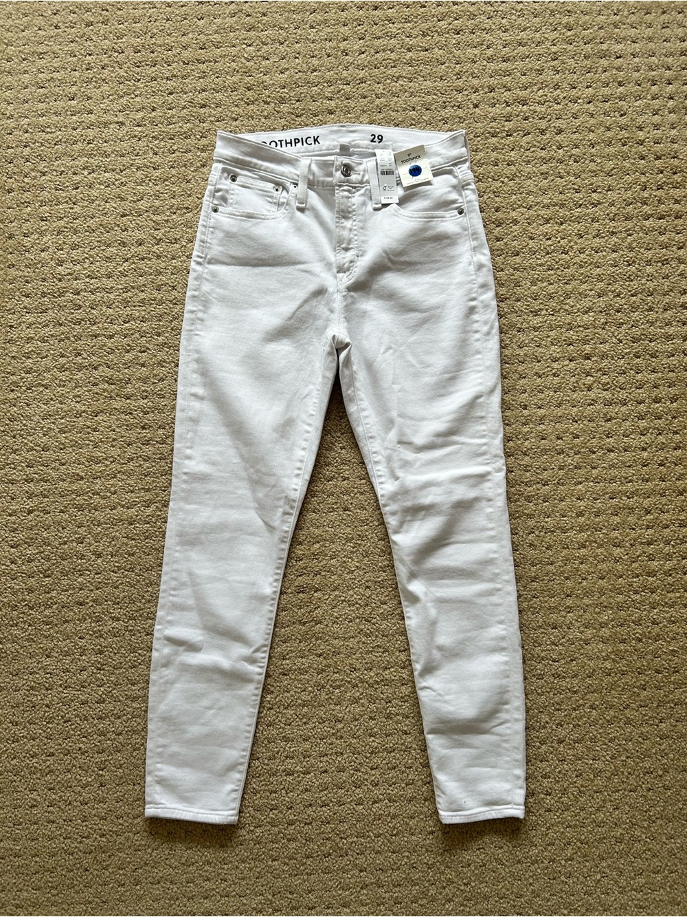 J. Crew Toothpick White Jeans sz 29 NWT